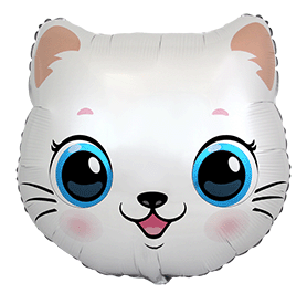 FM фигура 902872 Голова Котика белого МИНИ 14" фольгированный шар 