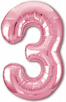 Agura Цифра 3 Slim Розовый Фламинго 755372 Фольга в упаковке